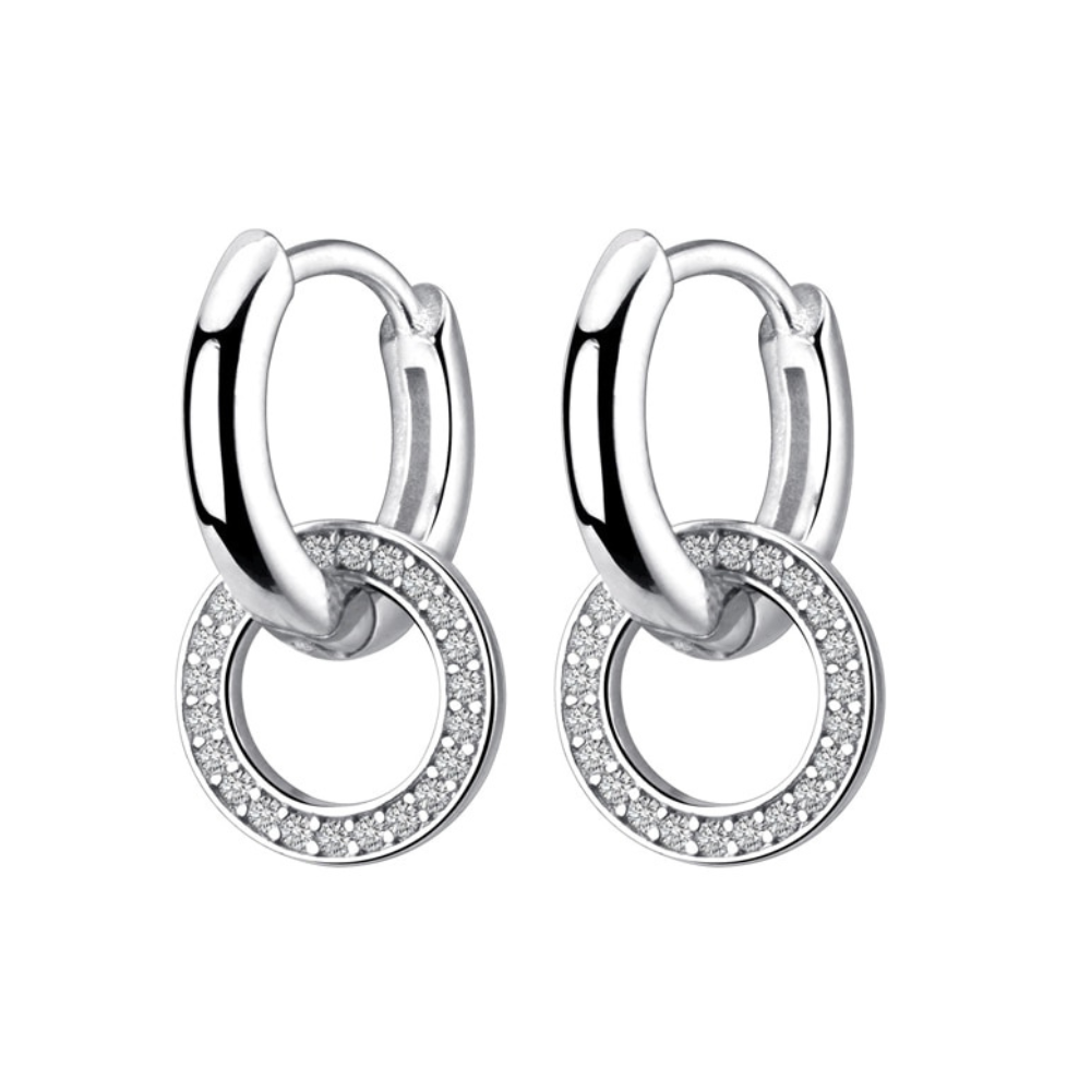 Argola com Pingente Cravejado de Zircônia Velavue