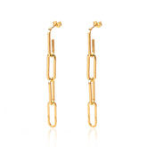 Brincos Dourados de Corrente Banhado a ouro 18k Velavue
