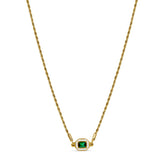 Colar Selene com Pedra de Esmeralda Banhado a Ouro 18k Velavue