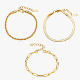 Kit Pulseiras Essenza Banhado em Ouro 18K Velavue