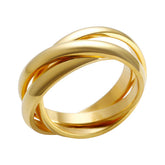 Anel Triplo Interligamos Banhado a Ouro 18K Velavue