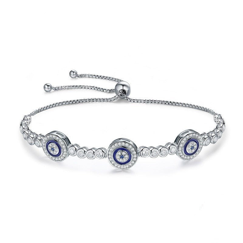 Pulseira de Olhos Gregos Azuis de Cristal Zircônia Velavue