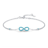 Pulseira Prata Infinito Turquesa de Prata Velavue