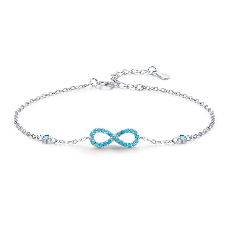 Pulseira Prata Infinito Turquesa de Prata Velavue