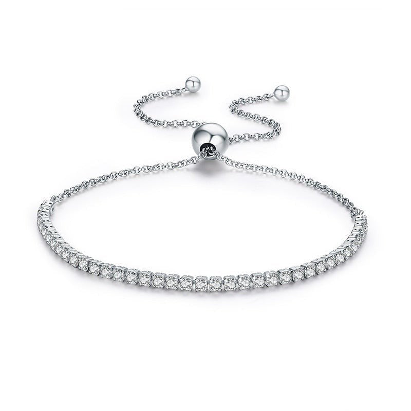 Pulseira Regulável Trendy com Zircônias em Prata Velavue