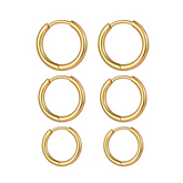 Kit 3 Argolinhas Douradas Banhado a Ouro 18k Velavue